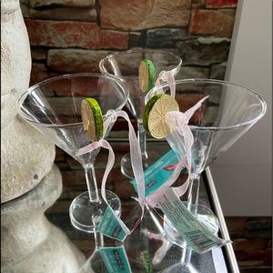 3 Martini Glass Ornaments